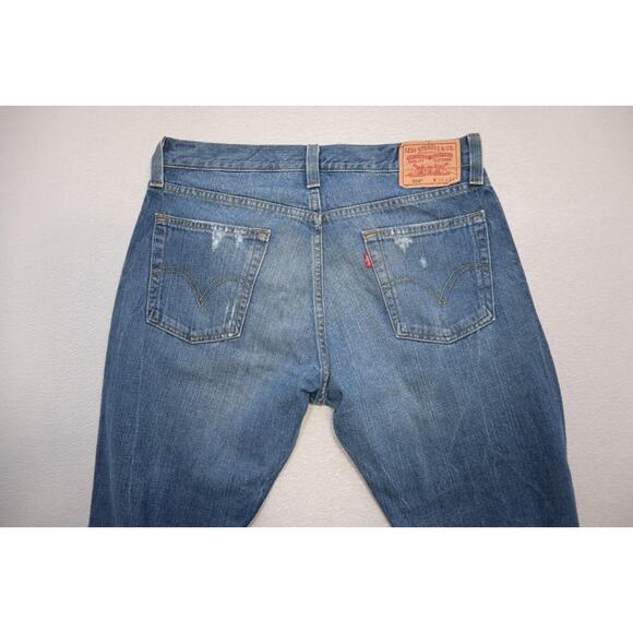 Levi's 514 Slim Straight Fit Rugged Denim Blue Jeans Mens Size 34 x 34 - Picture 8 of 9